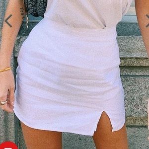 Verge Girl Fair Game White Linen Skirt